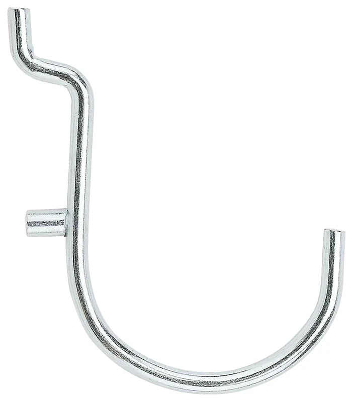Curved Pegboard Hooks, Zinc Plated, 1-1/2 In., 5-Pk.
