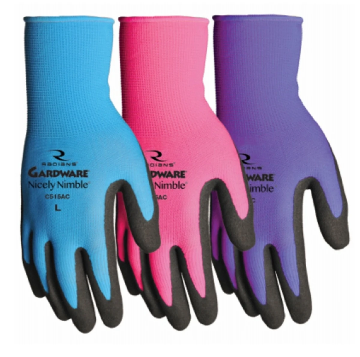 Nicely Nimble Gardening Gloves, Nylon/Spandex Knit Shell, Women's M
