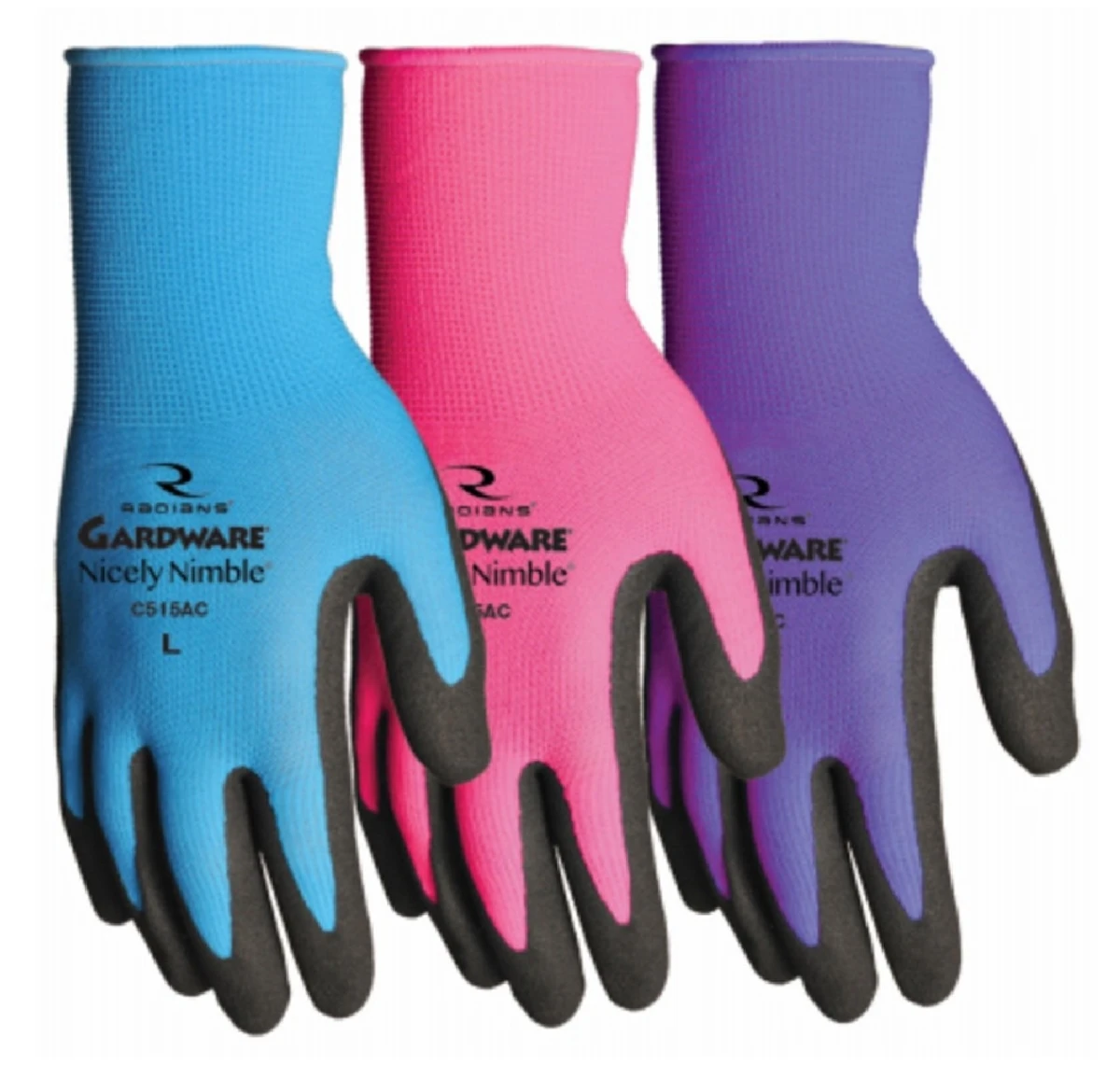 Nicely Nimble Gardening Gloves, Nylon/Spandex Knit Shell, Women's S