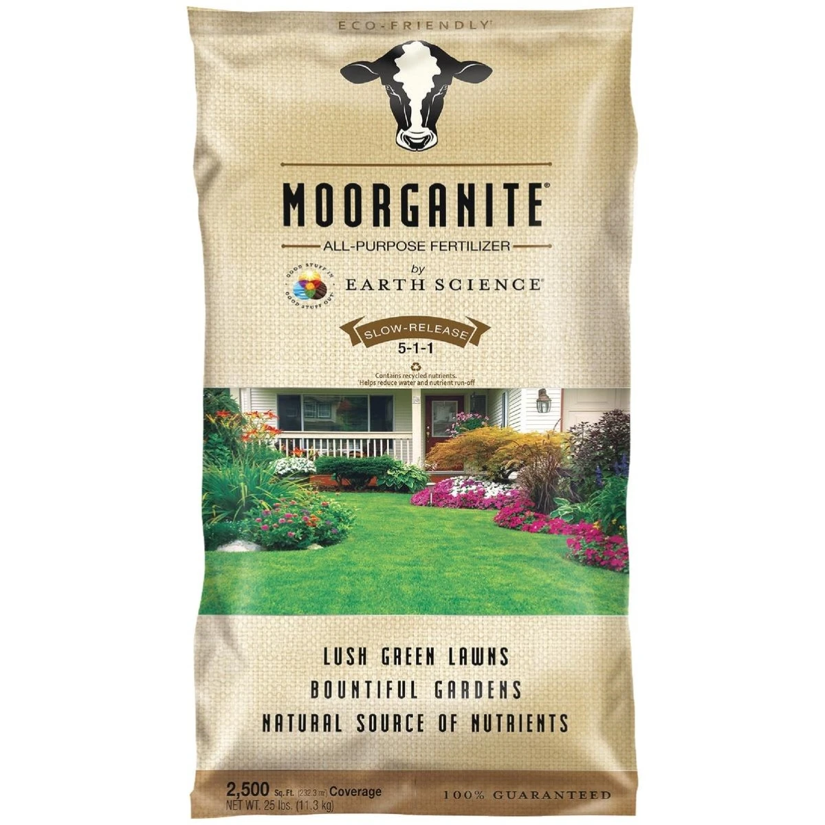 Moorganite Natural Multi-Purpose Fertilizer, 25 Lbs., Covers 2500 Sq. Ft.