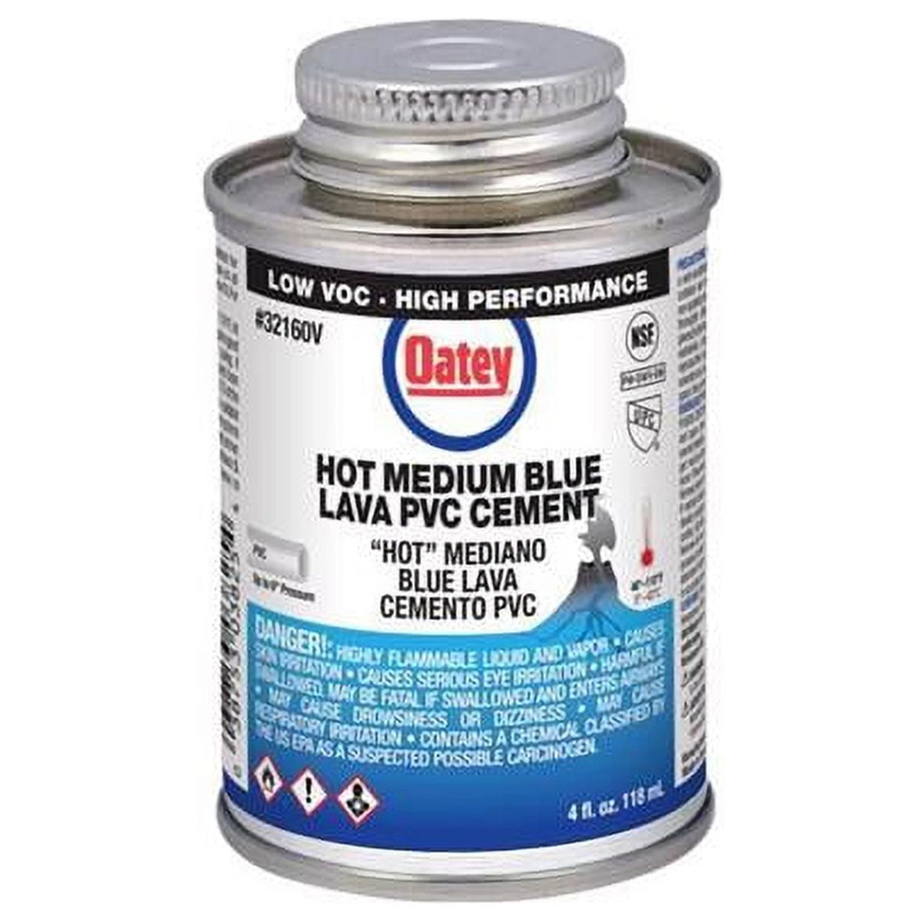 Lava PVC Pipe Cement, Blue, 4 oz.