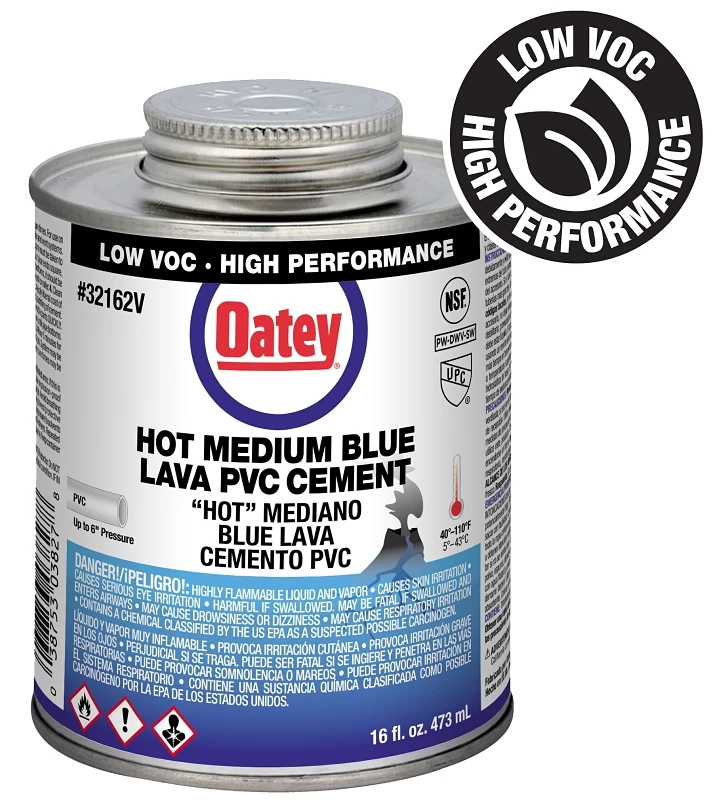 Lava PVC Pipe Cement, Blue, 16 oz.