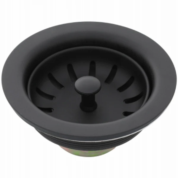 Sink Strainer Basket, Matte Black, 3-1/2 In.