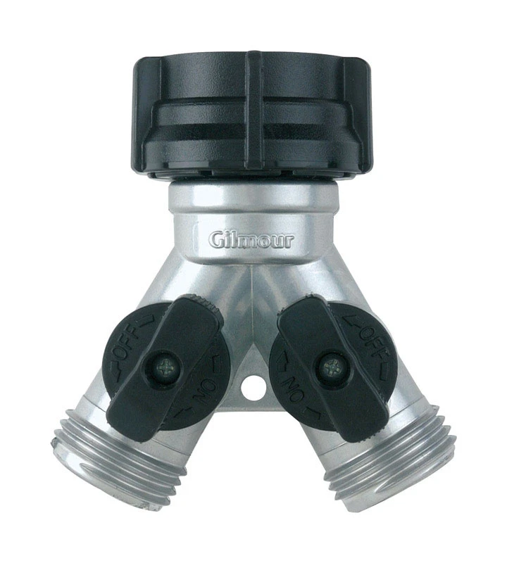 Dual Connector Hose Y Shut Off Valve, Metal