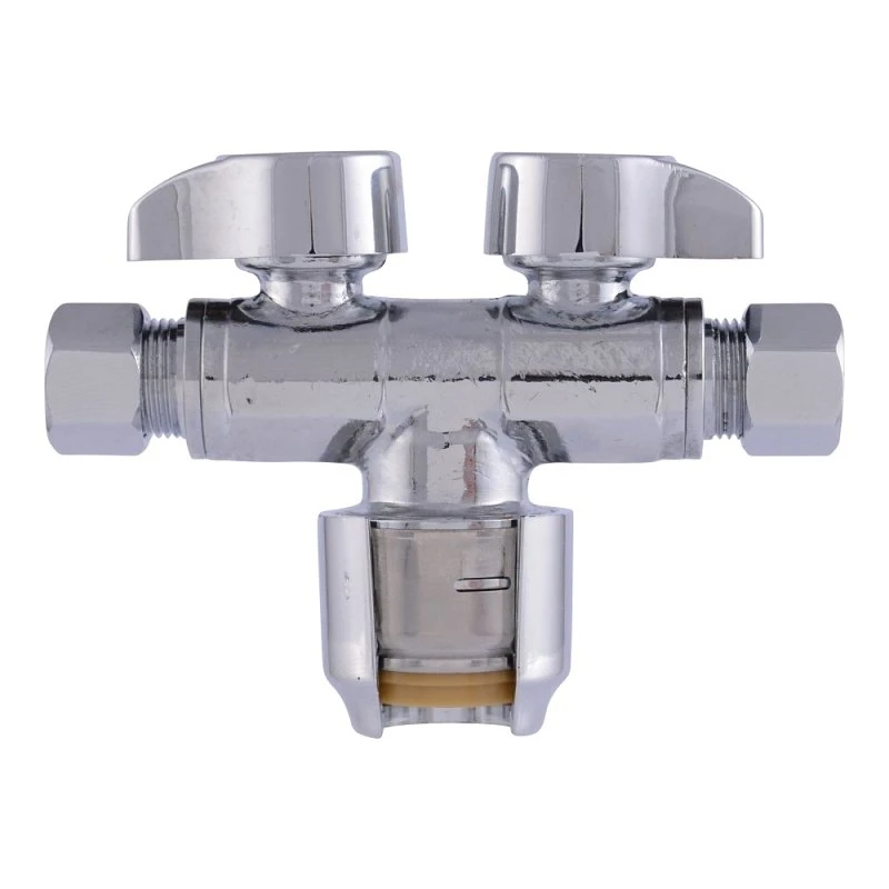 Push-To-Connect Brass Shut Off Valve, 1/2 x 3/8 In.