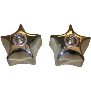 Small Faucet Canopy Handles, Chrome Plated, Pair