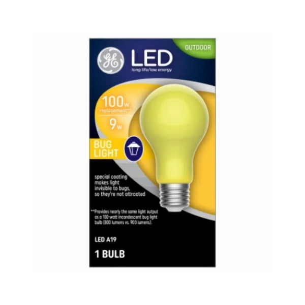 LED Outdoor Yellow Bug Light, Medium Base, 9 Watt
