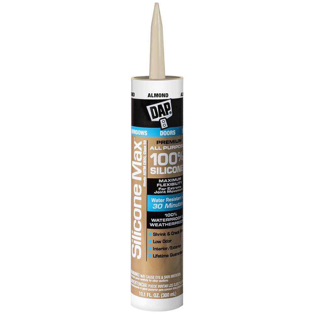 Silicone Max Premium Sealant, 100% Silicone, Almond, 10.1-oz.