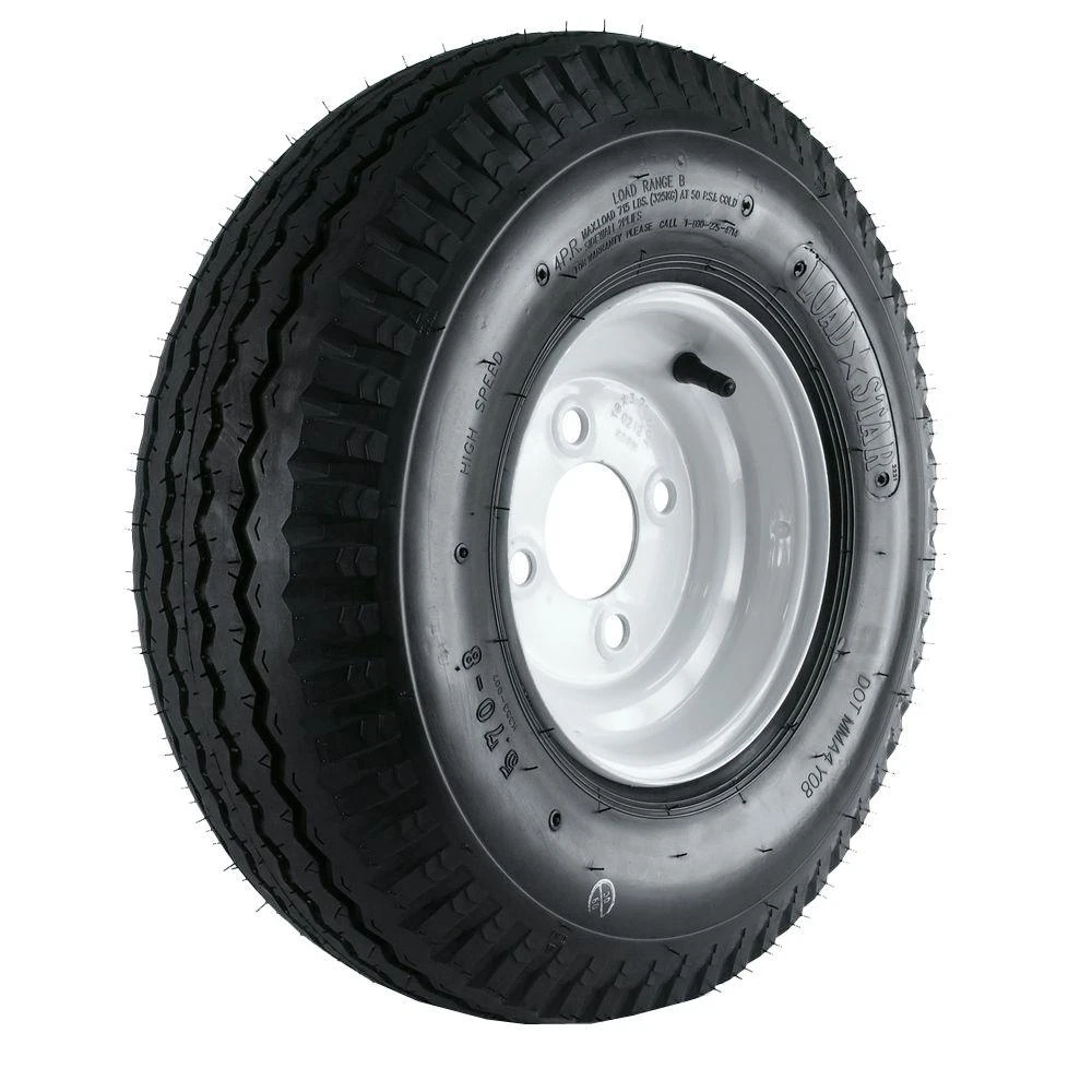 Loadstar Trailer Tire & 4-Hole Wheel (4/4), 570-8 LRB