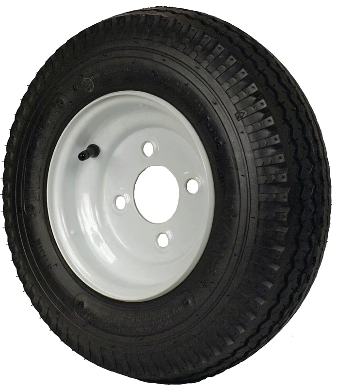 Loadstar Trailer Tire & 4-Hole Wheel (4/4), 480/400-8 LRB