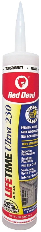 Lifetime Ultra Premium Elastomeric Acrylic Latex Caulk, Clear, 10.1-oz.