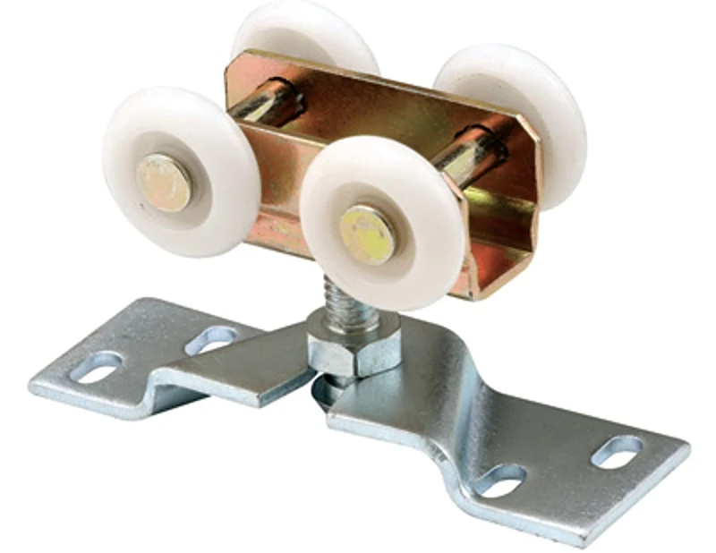 Pocket Door Roller Assembly, Stamped Steel, Four 1 In. Nylon Rollers