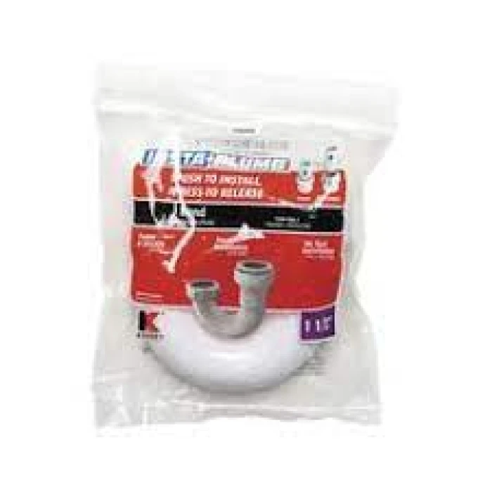 Insta-Plumb Push-Fit Bathroom Sink J-Bend, White, 1-1/2 In.