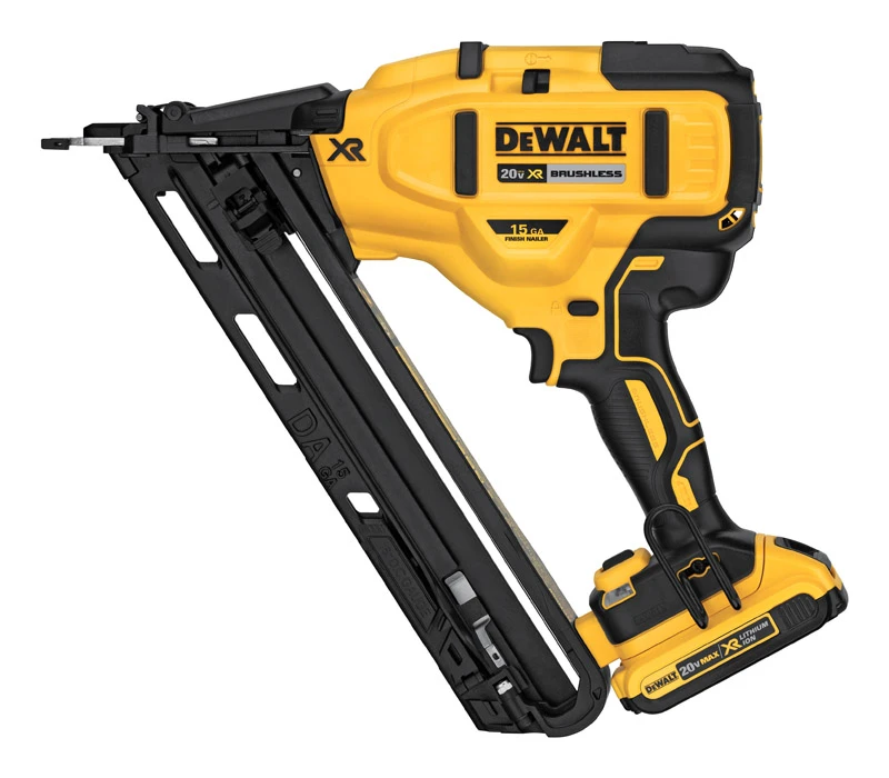 20-Volt MAX XR Cordless Angled Finish Nailer Kit, Brushless Motor, 15 Gauge