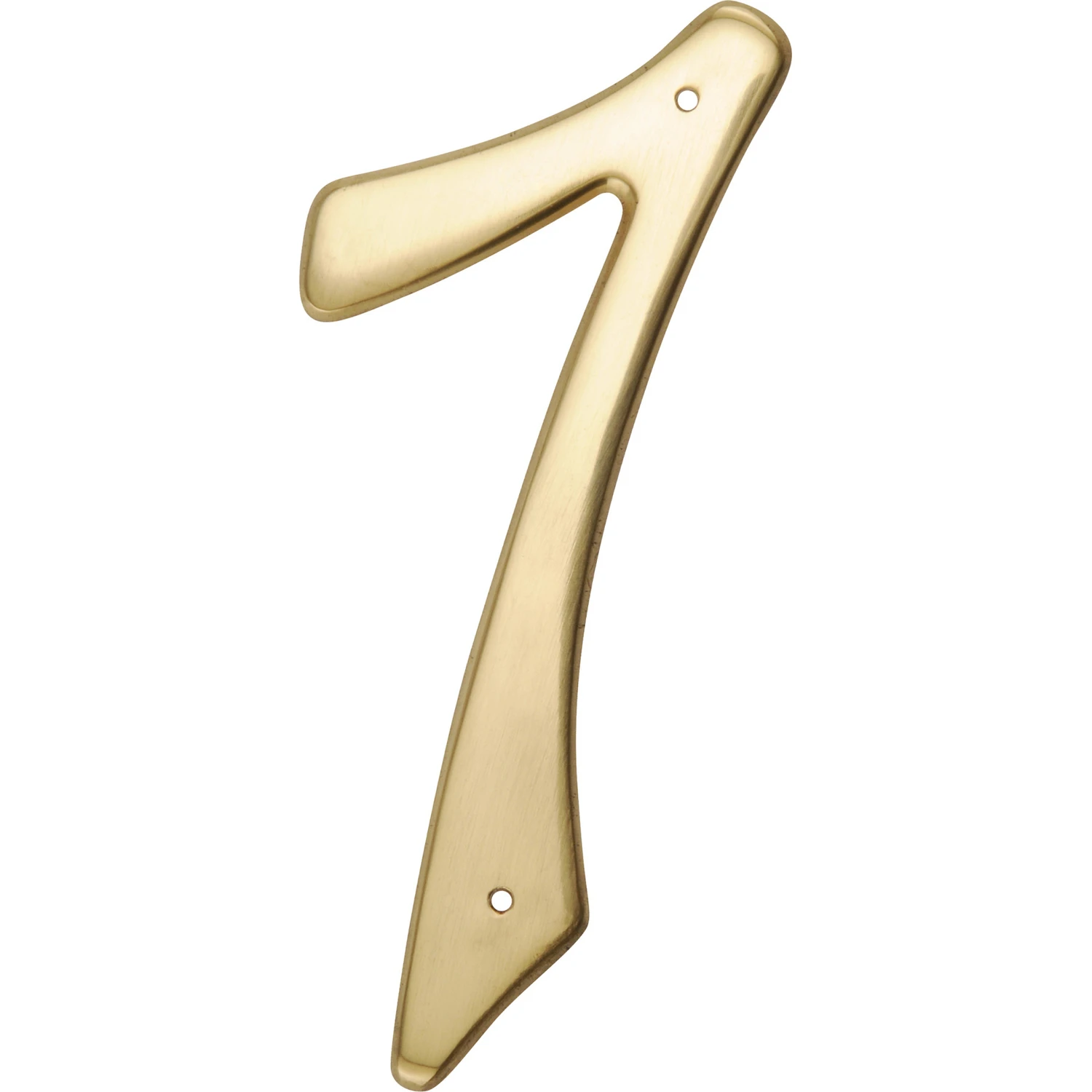 House Address Number 7, Nail-On, Brass, 4-In.