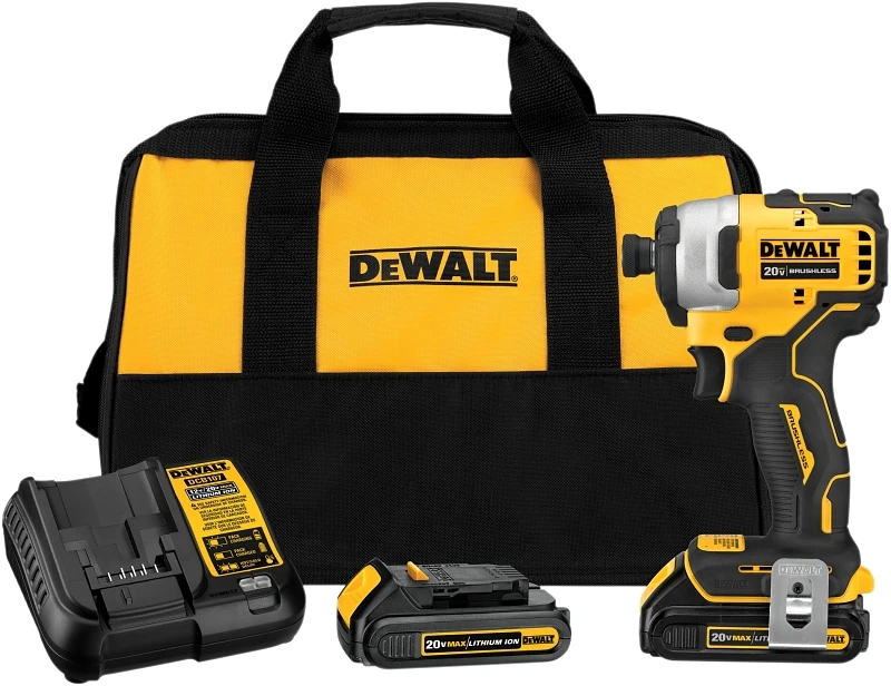 20-Volt MAX Compact Impact Driver Kit, Brushless Motor, (2) Batteries