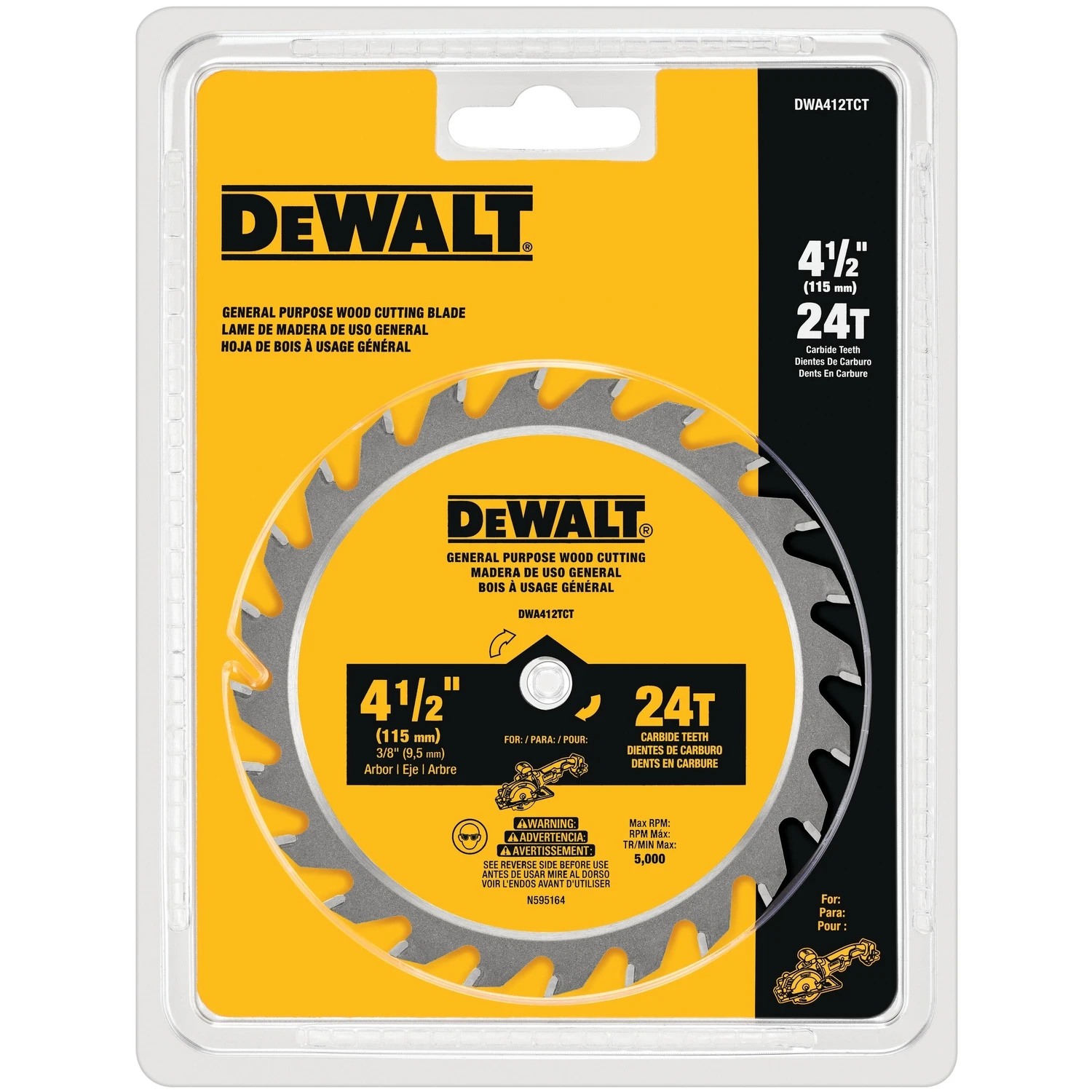 Wood Circular Saw Blade, 24-Tooth x 4-1/2 In.