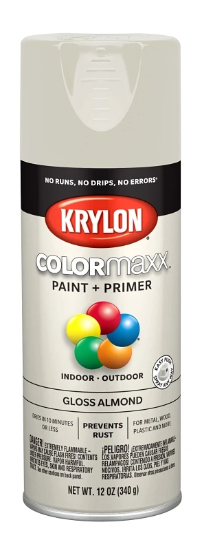 COLORmaxx Spray Paint, Almond Gloss, 12-oz.