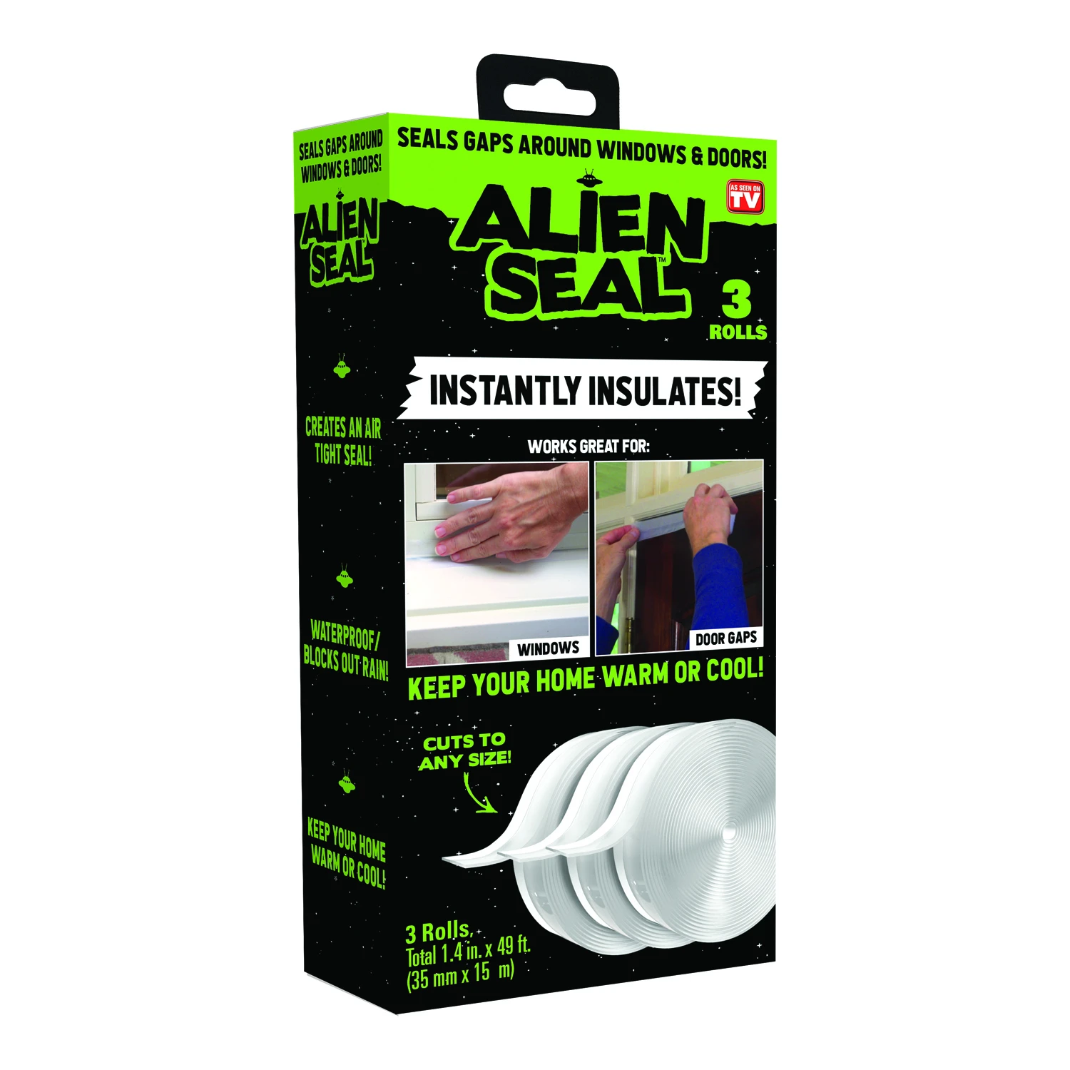 Insulating Weather-Strip Tape, Transparent Silicone, 3 Rolls Total 49-Ft.