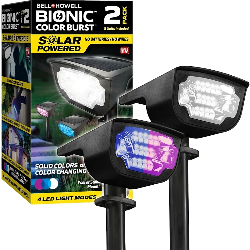 Bionic Color Burst Landscape Spot Lights, Solar Powered, Solid or Color Changing, 2-Pk.
