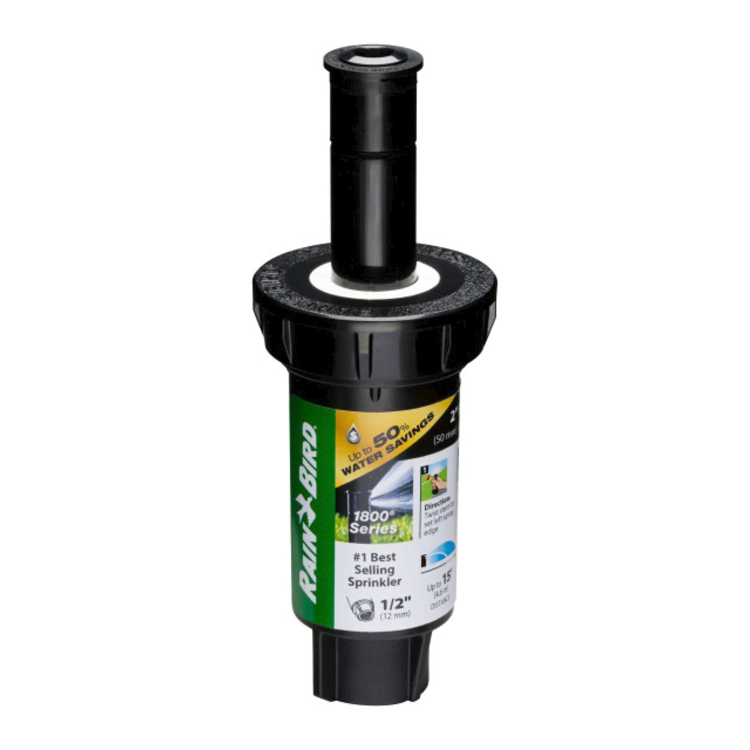 1800 Pro Series Sprinkler Head, PRS, Full Circle Pattern, 15-Ft. Max Dual Spray Nozzle, 2-In. Pop-Up