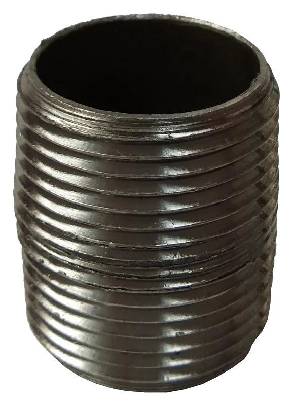 1-1/4 Inch Close Black Pipe Nipple, Model 11/4xcb, Schedule 40 Steel