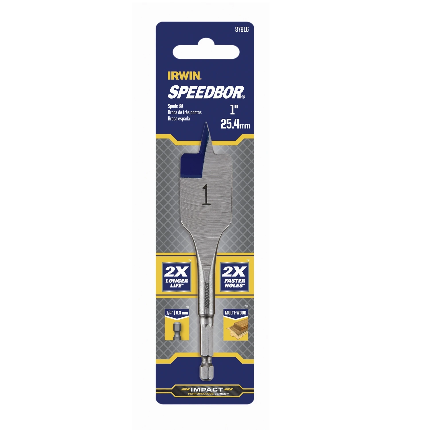 Speedbor Wood Boring Spade Drill Bit, 1 x 4 In.