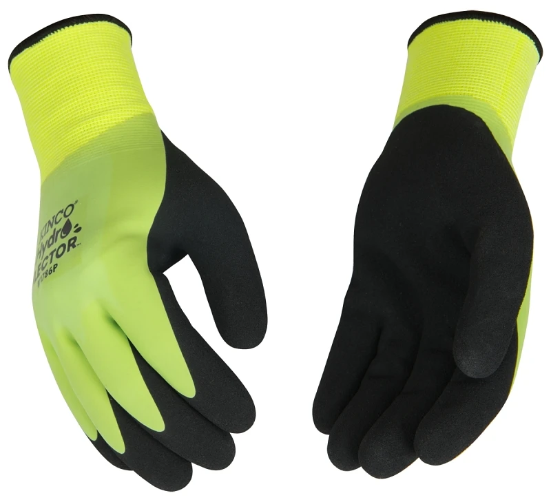 HydroFlector Waterproof Gloves, Thermal Shell, Coated Latex, Men's M