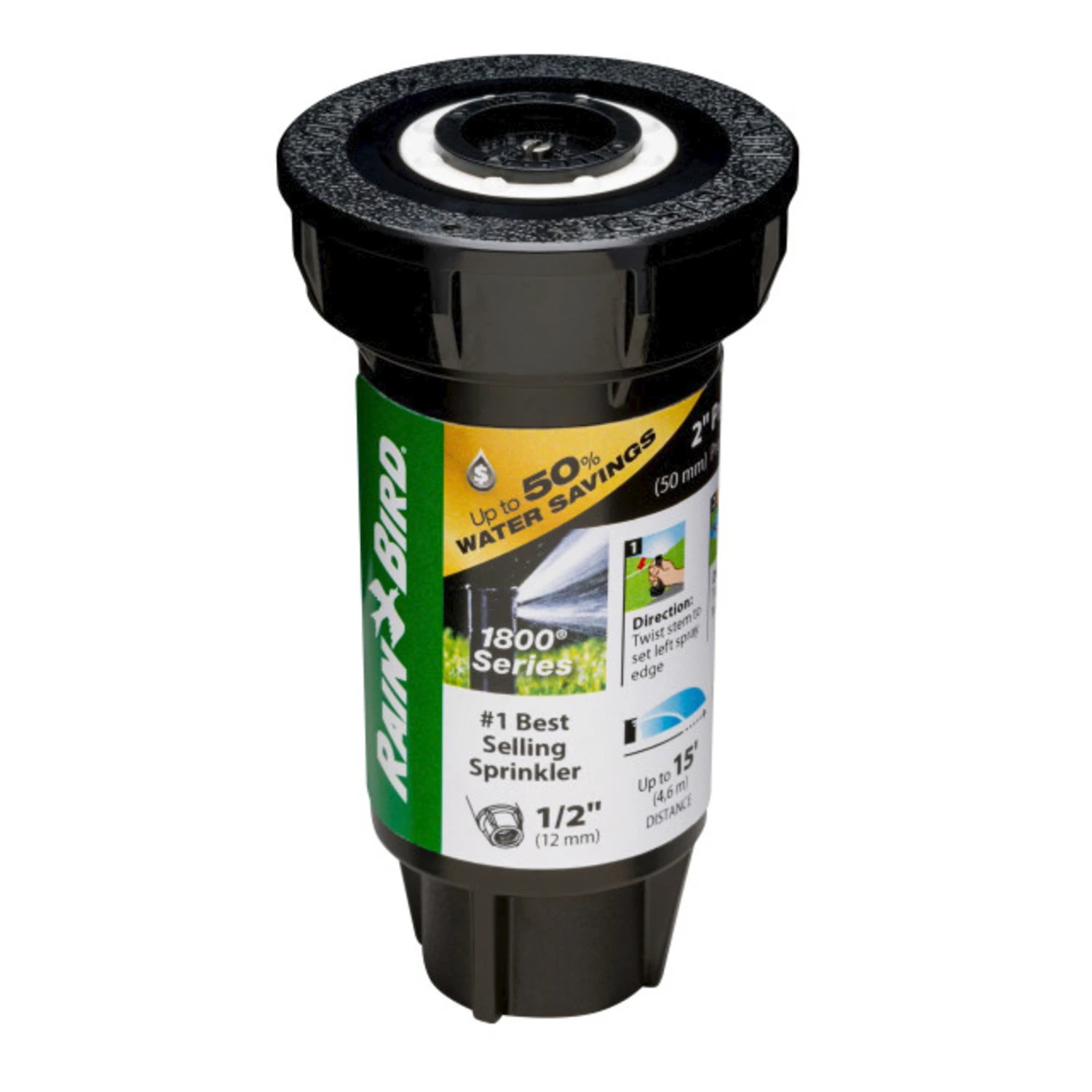 1800 Pro Series Sprinkler Head, PRS, Quarter Circle Pattern, 15-Ft. Max Dual Spray Nozzle, 2-In. Pop-Up