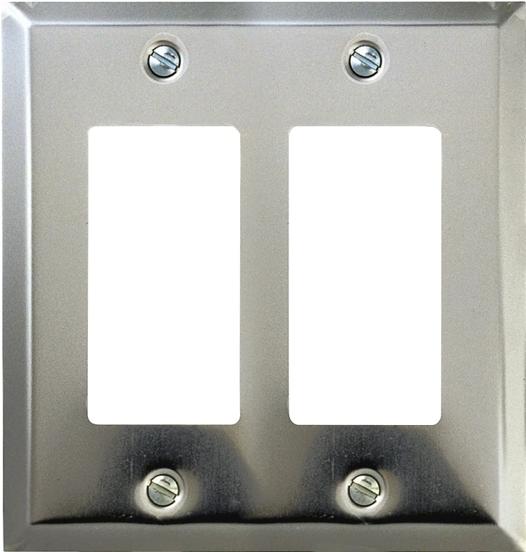 Century Wall Plate, Polished Chrome, Steel, 2 Rocker