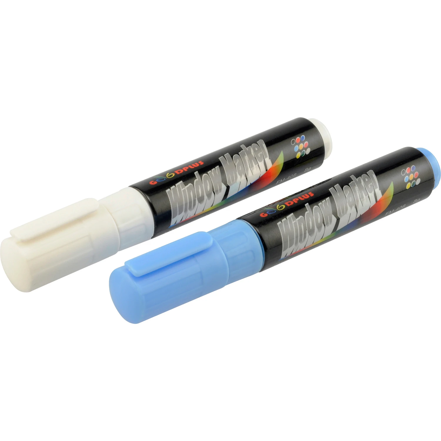 Liquid Chalk Window Marker Pens, Blue & White, 2-Pk.