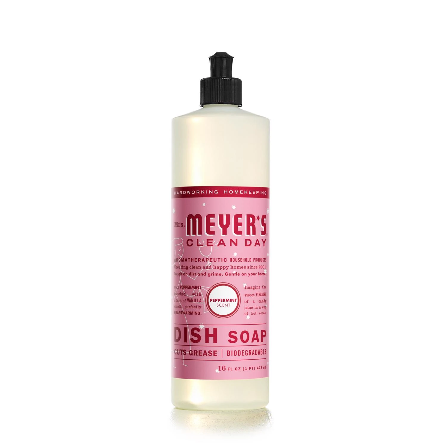 Liquid Dish Soap, Holiday Peppermint Scent, 16 oz.