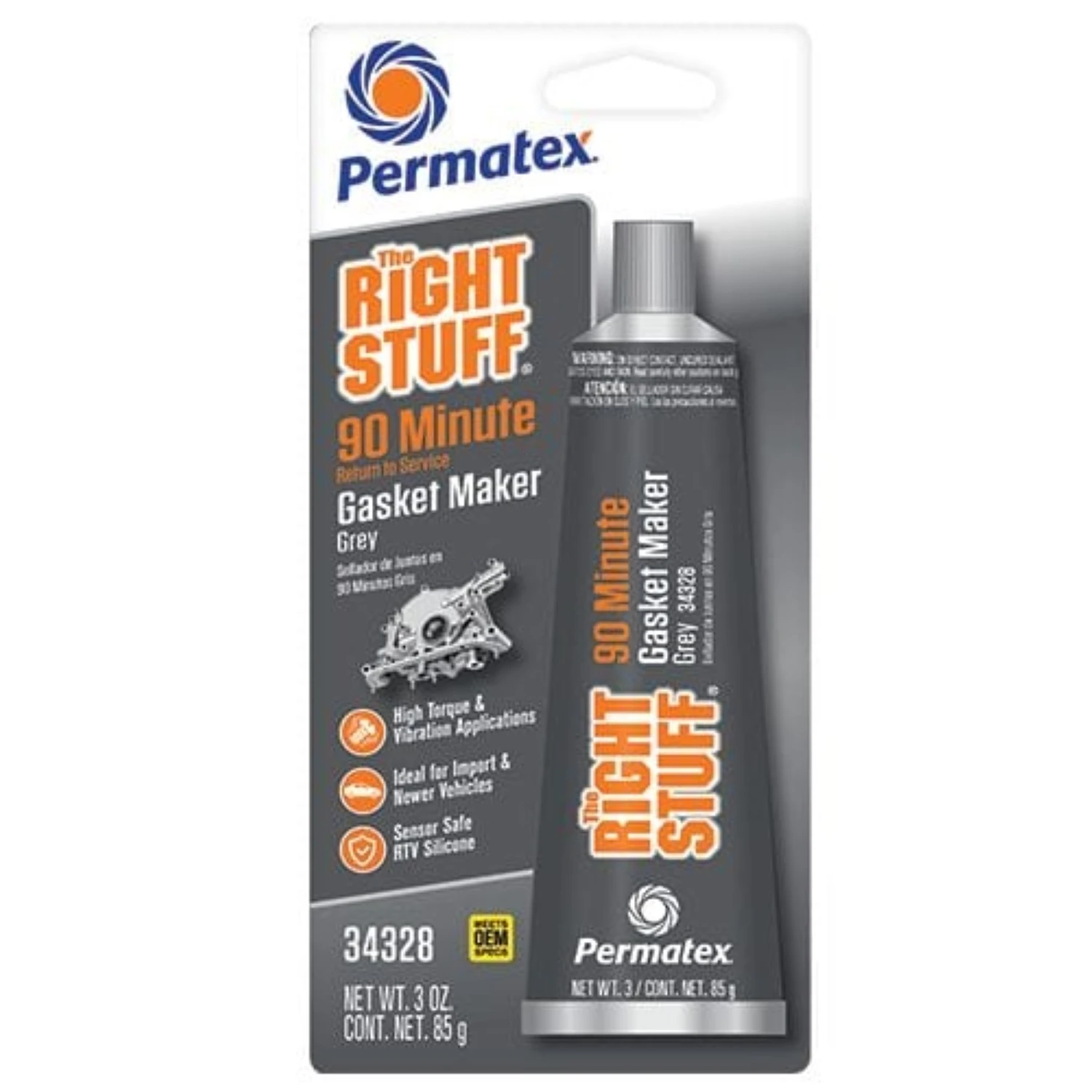 Right Stuff 90-Minute High-Torque Gasket Maker, Gray, 3 oz.