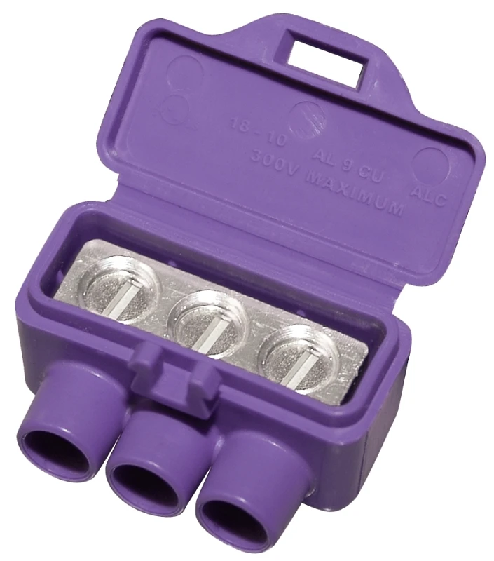 Alumiconn Aluminum To Copper Lug Connector, 3 Ports, 10-Pk.