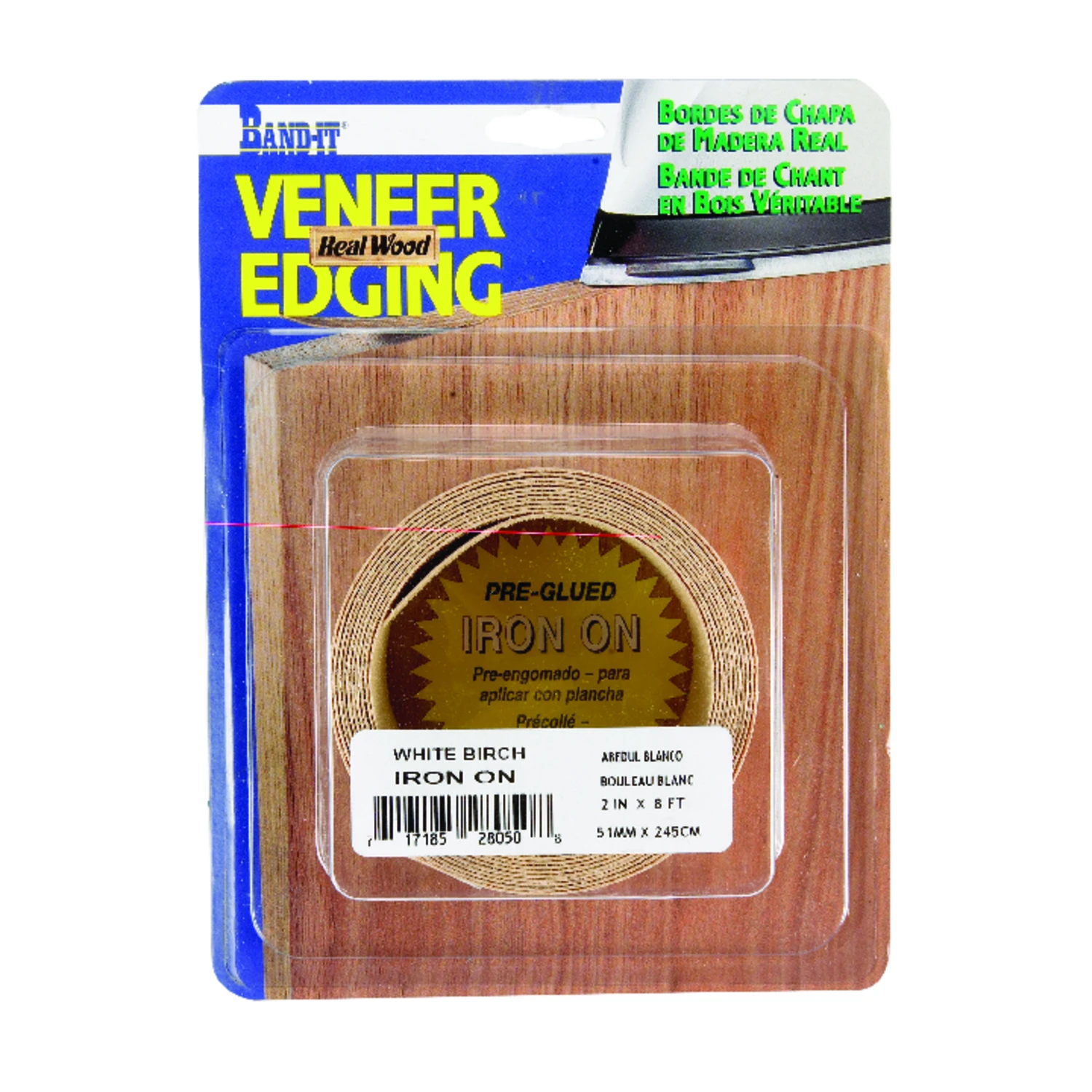 White Birch Real Wood Veneer Iron-on Edgebanding, 2 In. x 8 Ft.