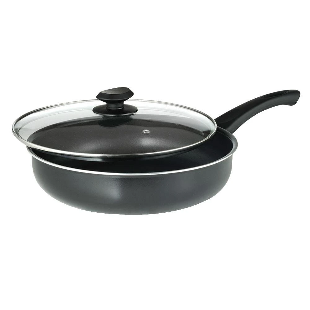 Elements Deep Saute Pan, Non-Stick Coated Aluminum, Glass Lid, Gray, 4-1/2 Qts.