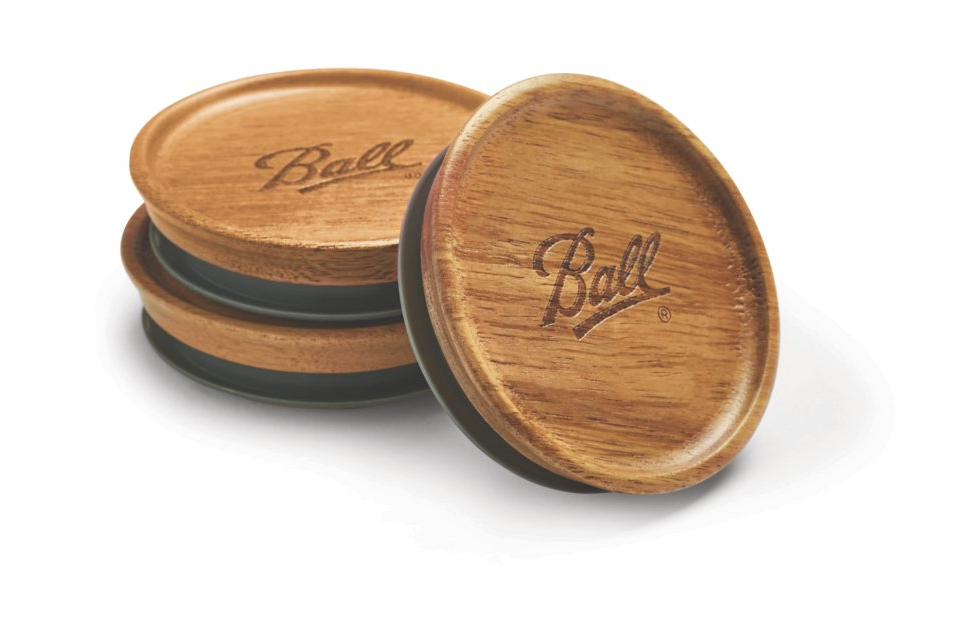 Wood Storage Lids, Regular-Mouth Ball Jars, 3-Pk.