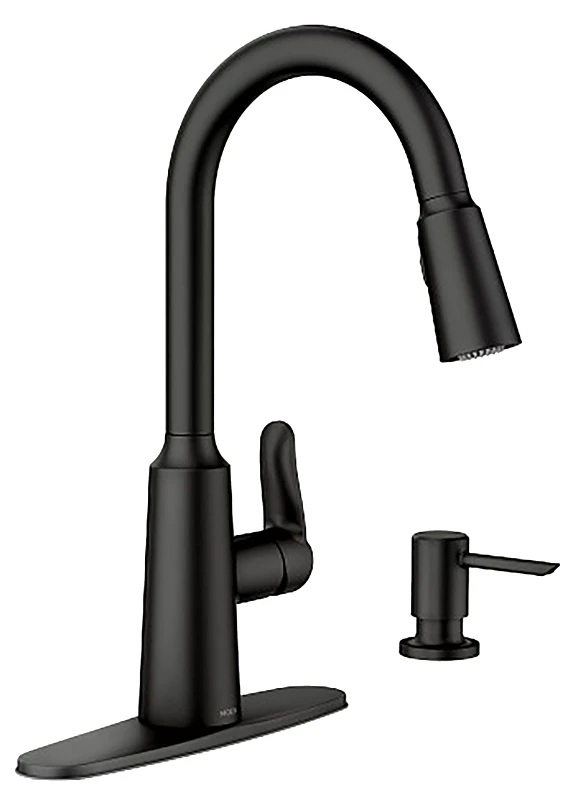 Edwyn Single Handle, High Arc Kitchen Faucet, Pull-Down Spray, With Soap Dispenser