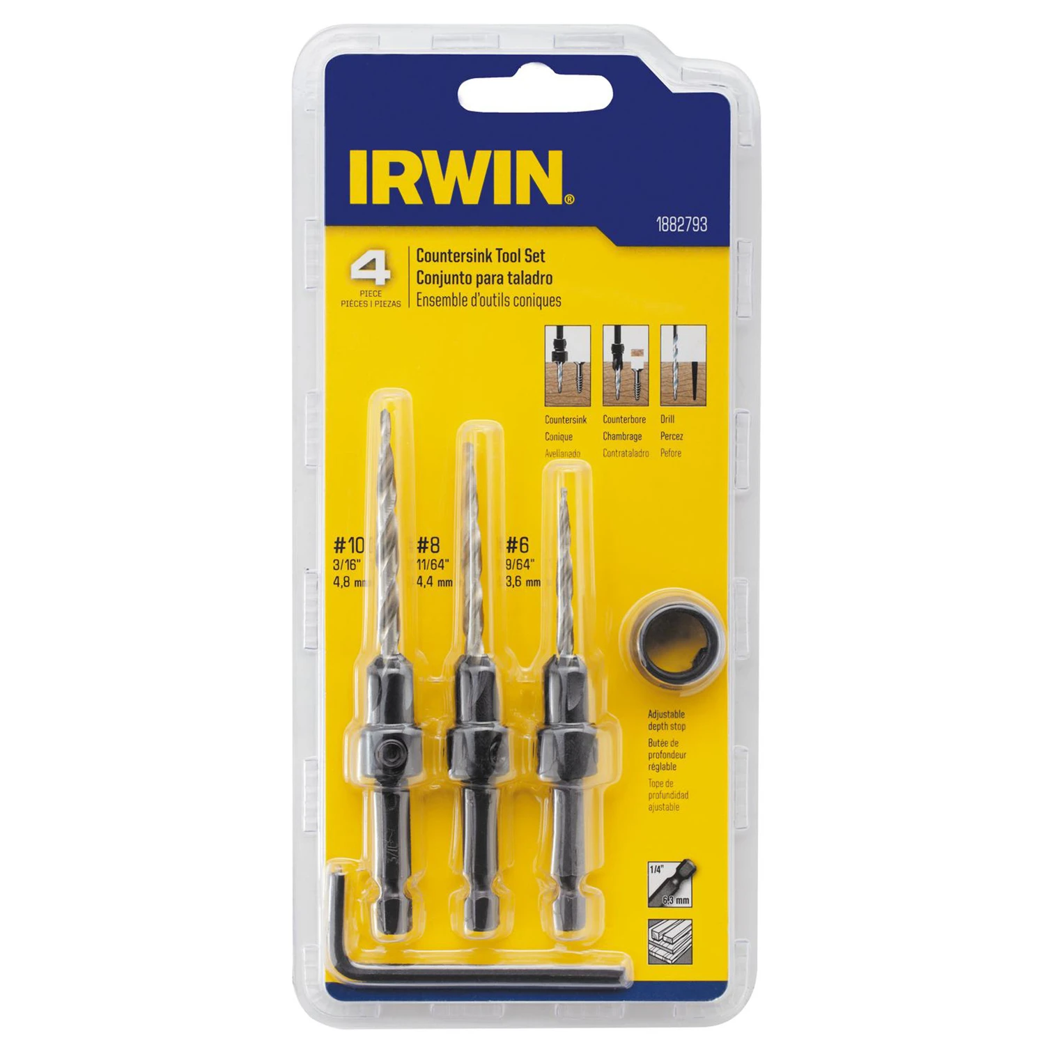 Speedbor Countersink Wood Drill Set, Tapered, 4-Pc.