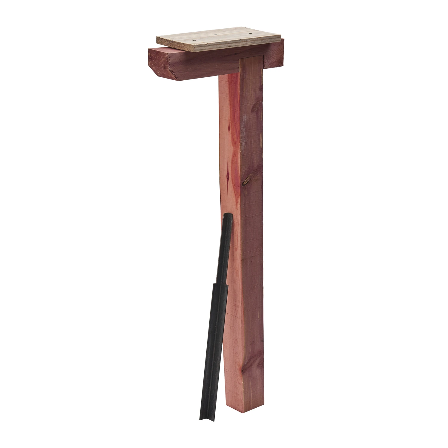 Cedar Drive-in Mailbox Post + Steel Anchor, Natural Finish, 41-In.