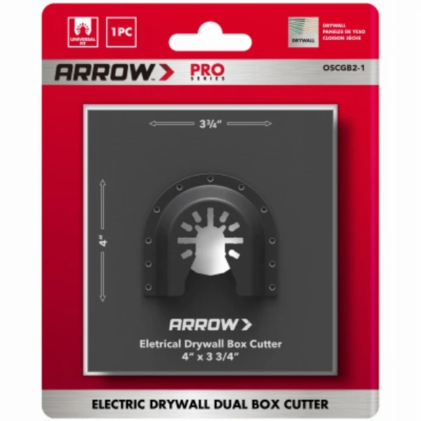 Oscillating Tool Drywall Cutter for Double Electric Box, 4 x 3-3/4 In.