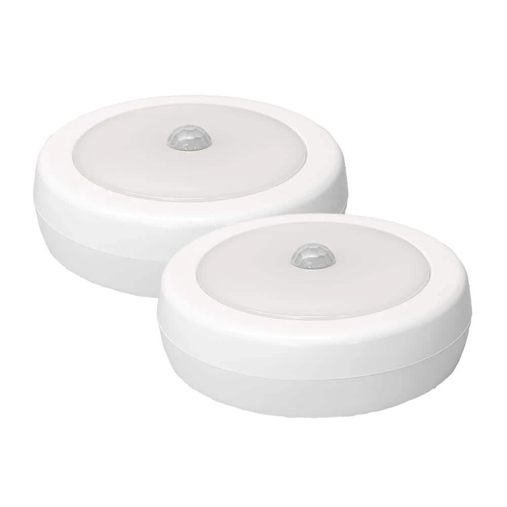 LED Motion- Sensor Puck Light, Adjustable Light, 2-Pk.
