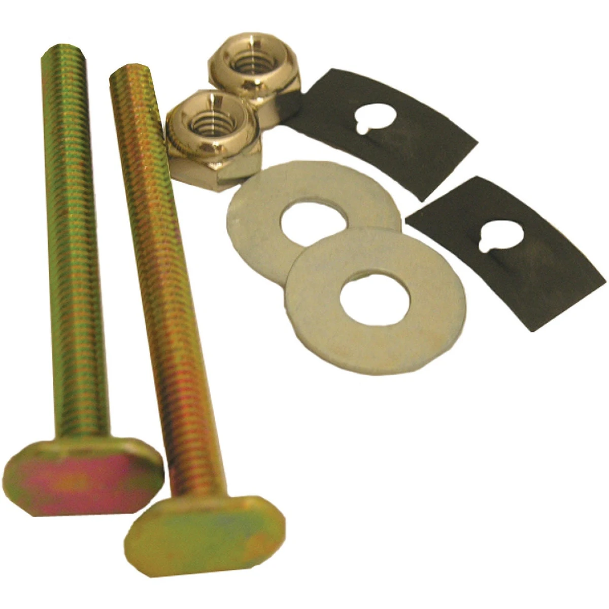 Solid Brass Toilet Bolts With Nuts And Washers, 1/4 x 2-1/2 In., Pair