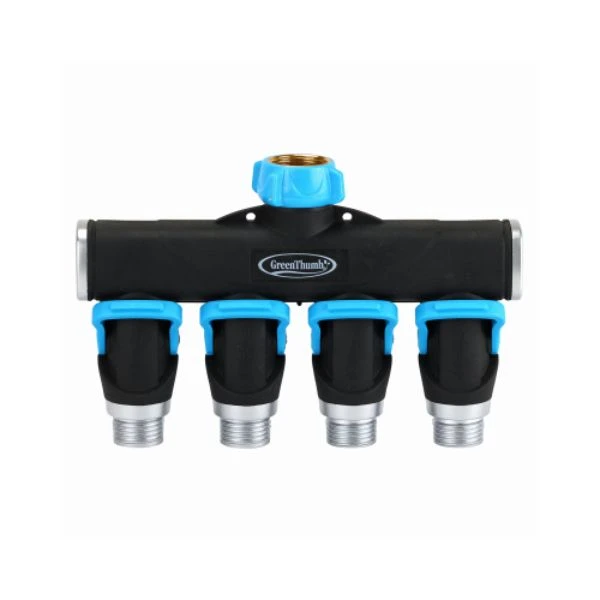 4-Way Full-Flow Hose Connector, Metal