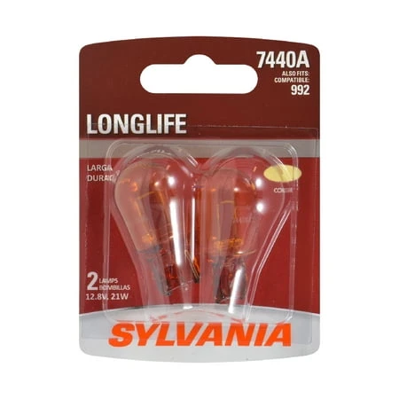 7440A Long Life Miniature Amber Bulb, 7440ALL BP2, 2-Pk.