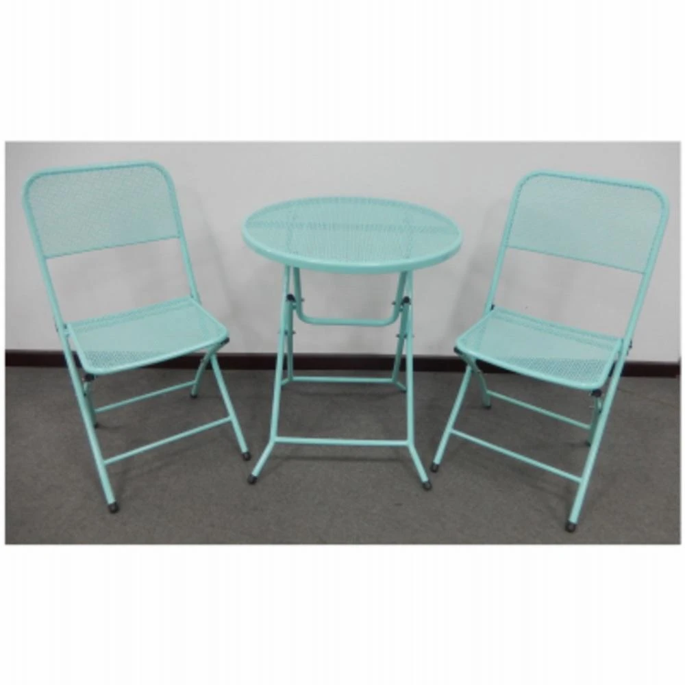 Padova 3-Pc. Bistro Dining Set, Folding, Blue Steel Frames