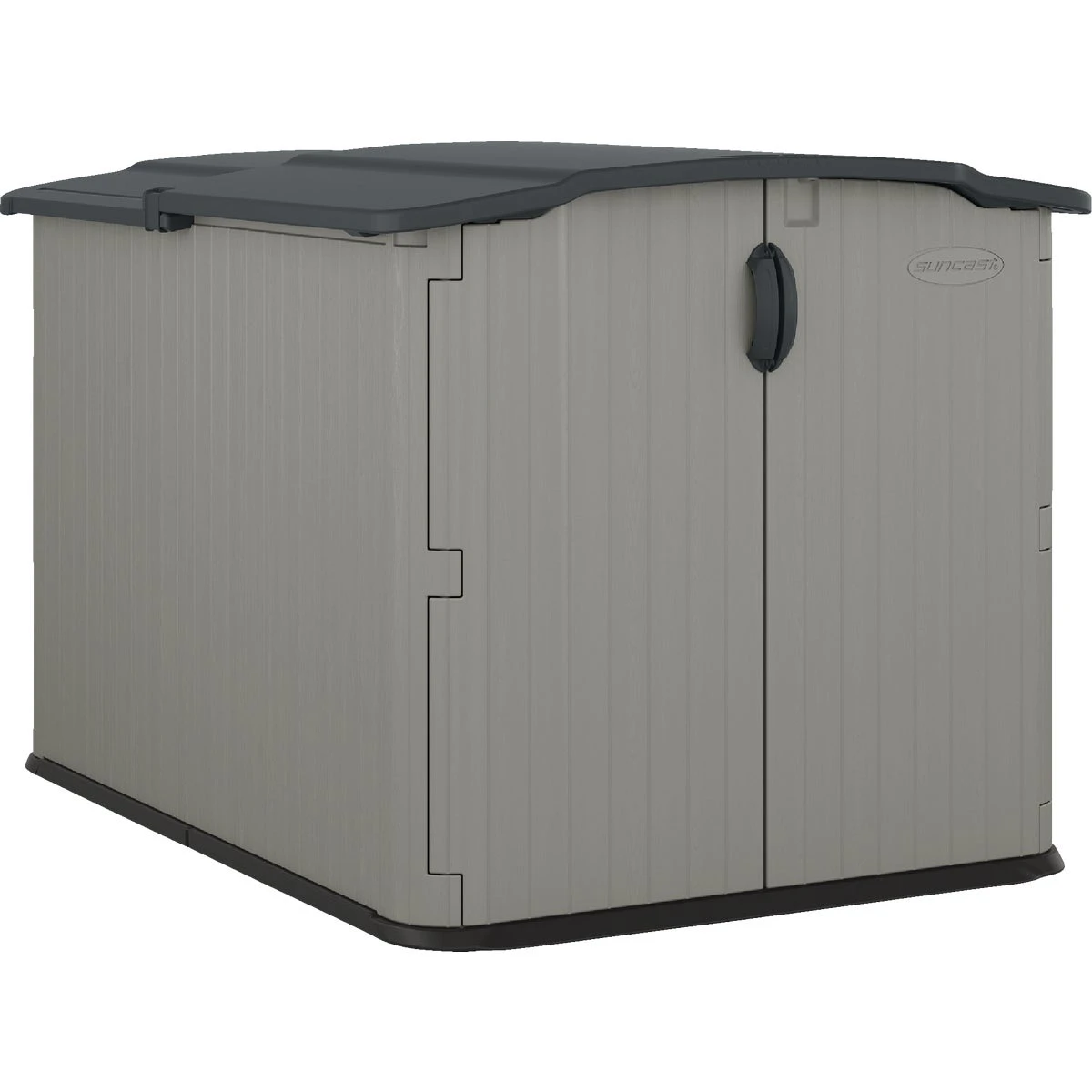 Glidetop Horizontal Storage Shed, Gray Resin, 4' 9.5x 6' 7.75x 4' 10High