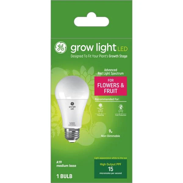 LED Horticultural Grow Light Bulb for Fruit & Flowers, A19 Shape, 1.9 Watt