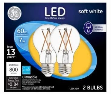 Ultra Bright LED Candle Shape Light Bulb, Candelabra Base, 7.5 Watt, 2-Pk.