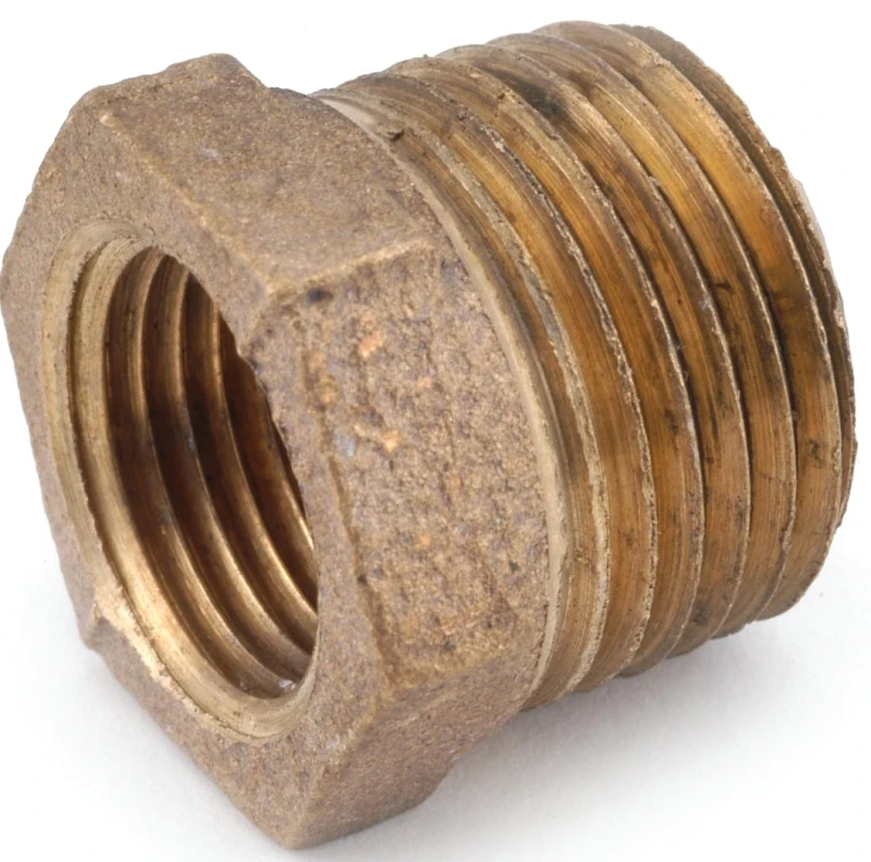 Pipe Fitting, Hex Reducing Bushing, Lead Free Brass, 3/8 x 1/8 In.